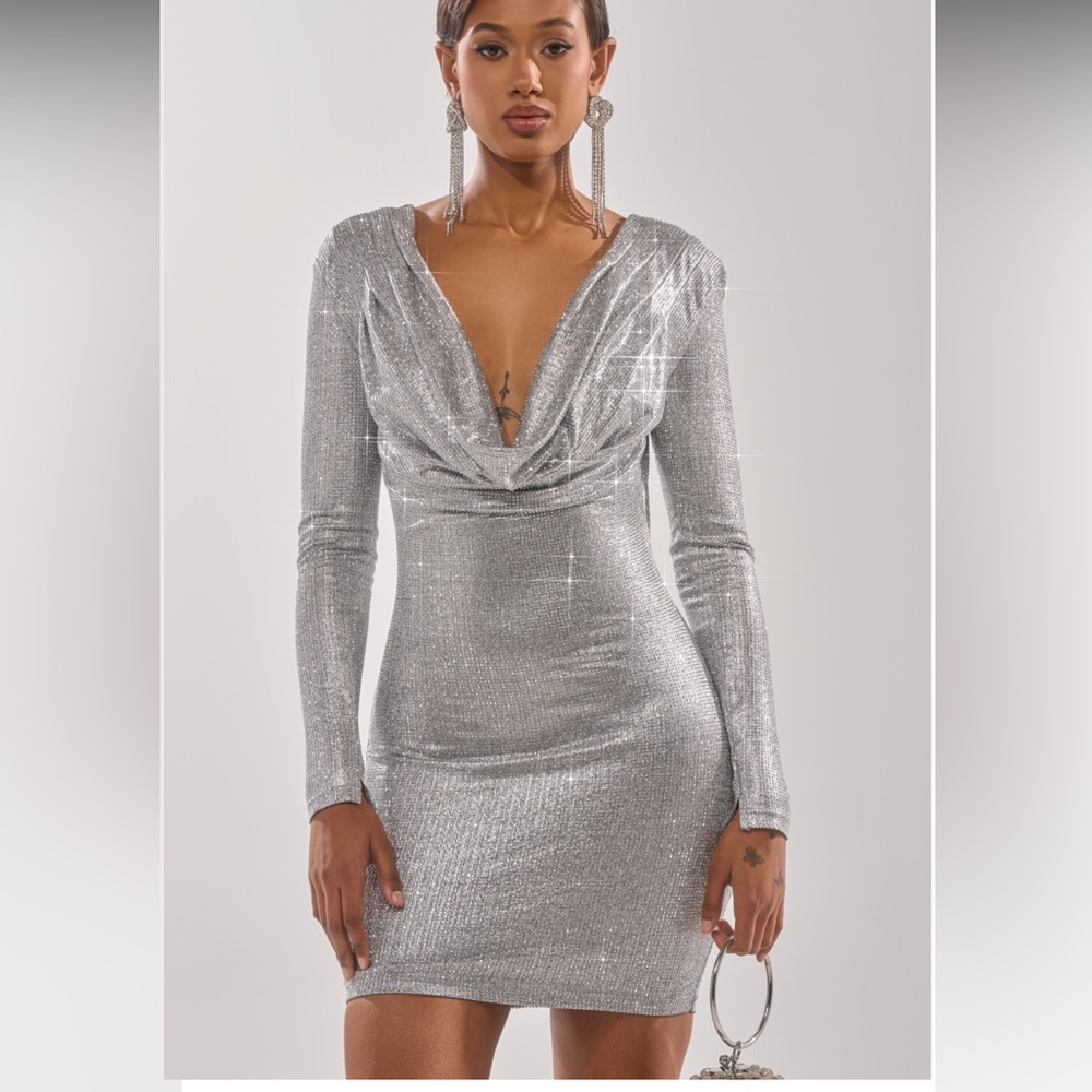 Akira Silver Rhinestone Dress